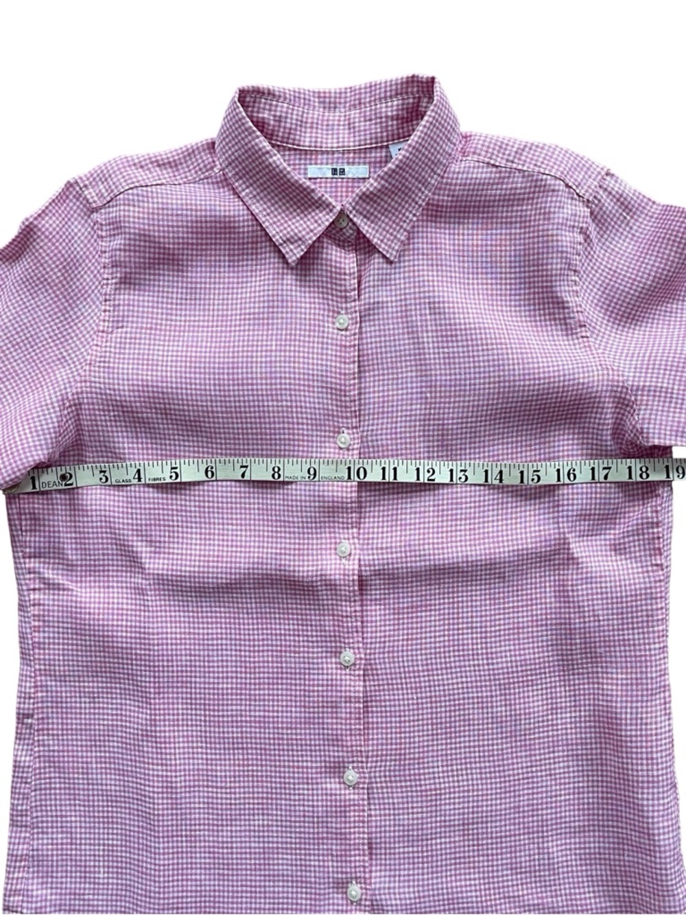 Effortlessly Chic UNIQLO 100% Linen Gingham Shirt, Size M - Picture 6 of 6